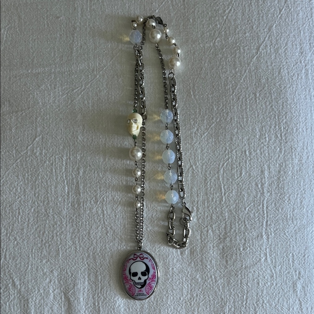 Tarina Tarantino Victorian Punk Skull Pendant Necklace